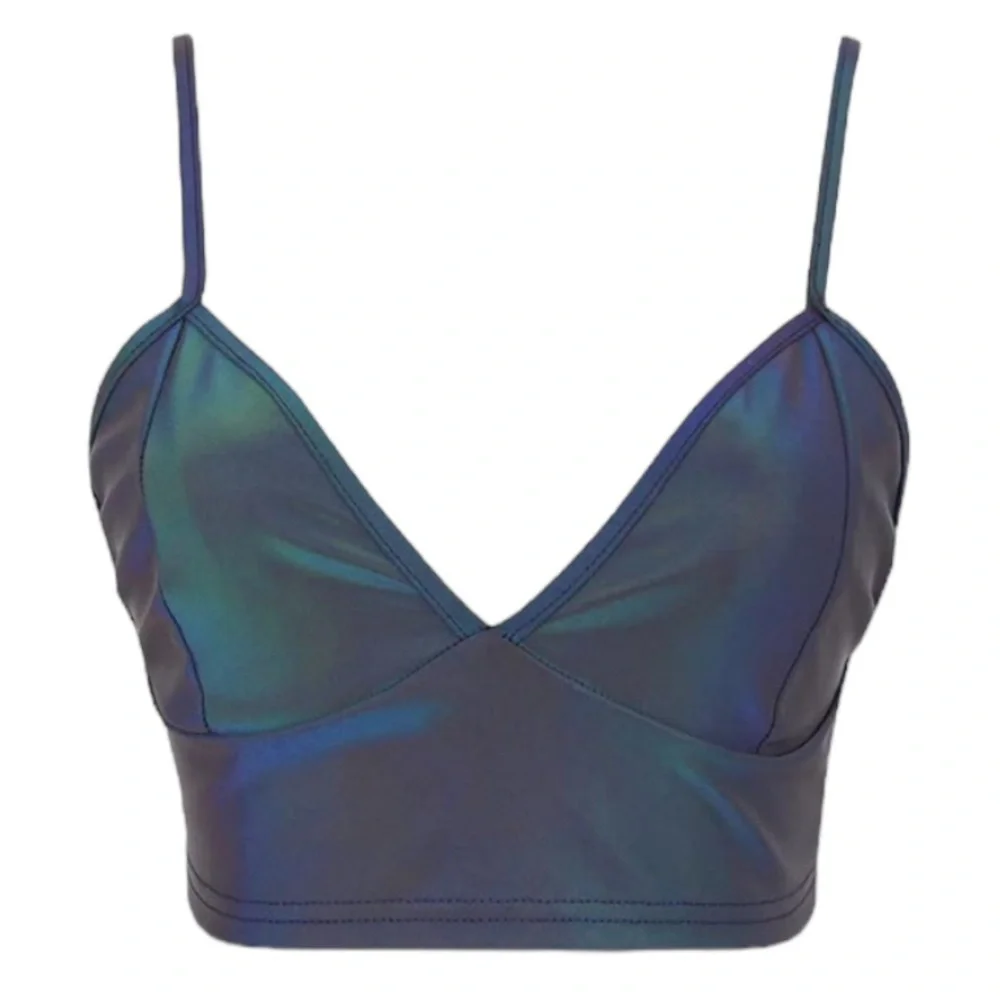 Reflective bra top with adjustable straps m
